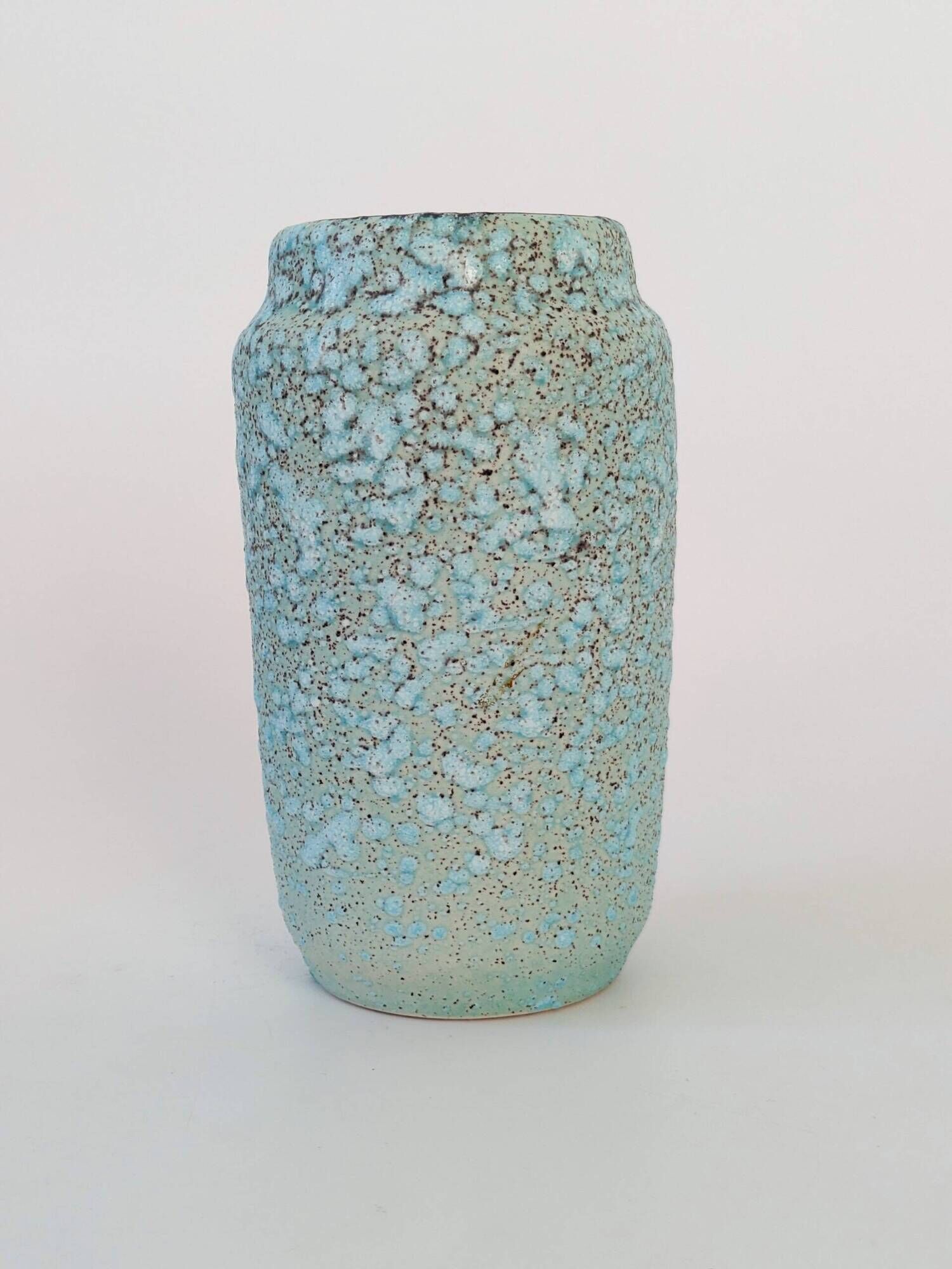 Scheurich Vase Turquoise Fat Lava, West Germany 1960s