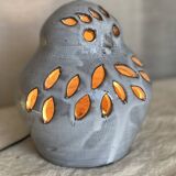 Lampe veilleuse en céramique zoomorphe d'Honoré Camos à Vallauris, chouette vintage 1960