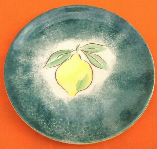 1970s Suite of 6 dessert plates Fruit decoration (lemon, grape, pear ...)