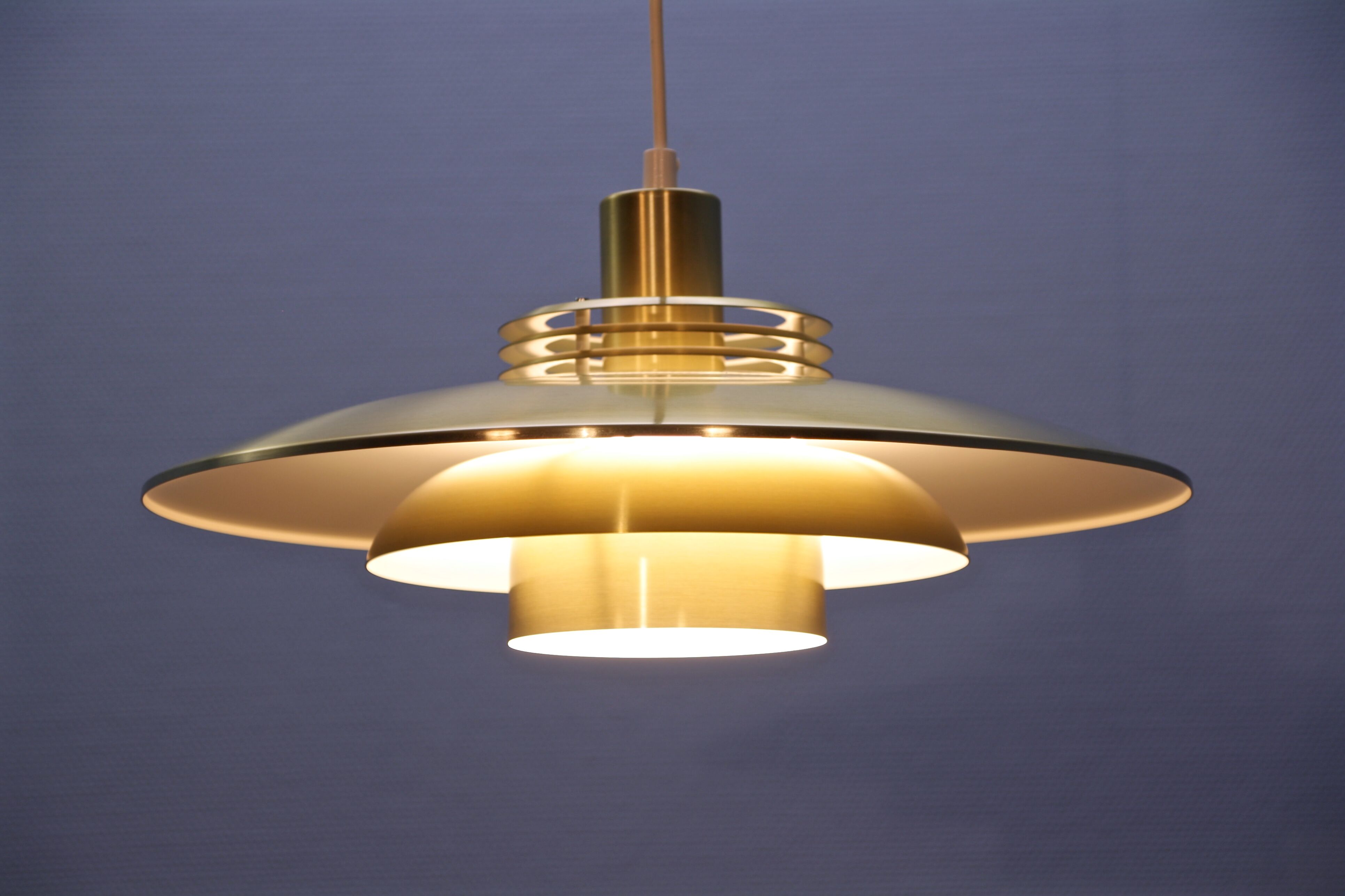 Danish hanging lamp in brass, 1970s