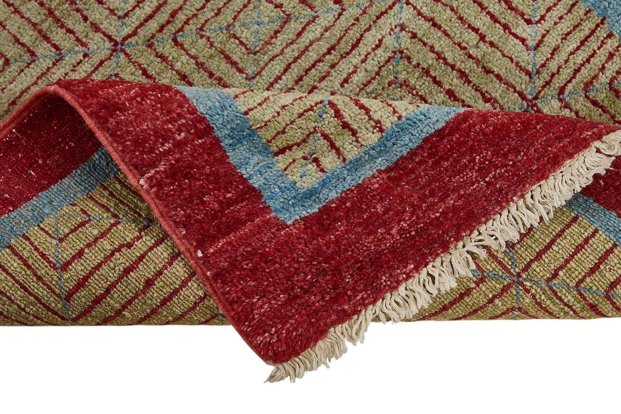 Tapis Oushak en laine noué à la main, 71 cm x 253 cm