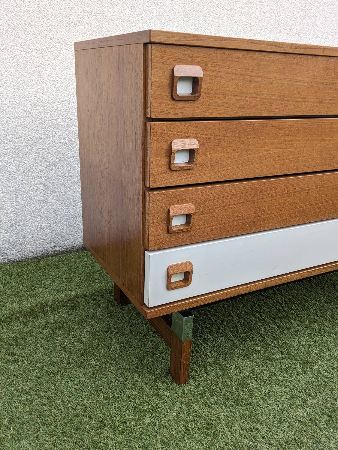 Commode scandinave vintage 1960 Teck & chrome