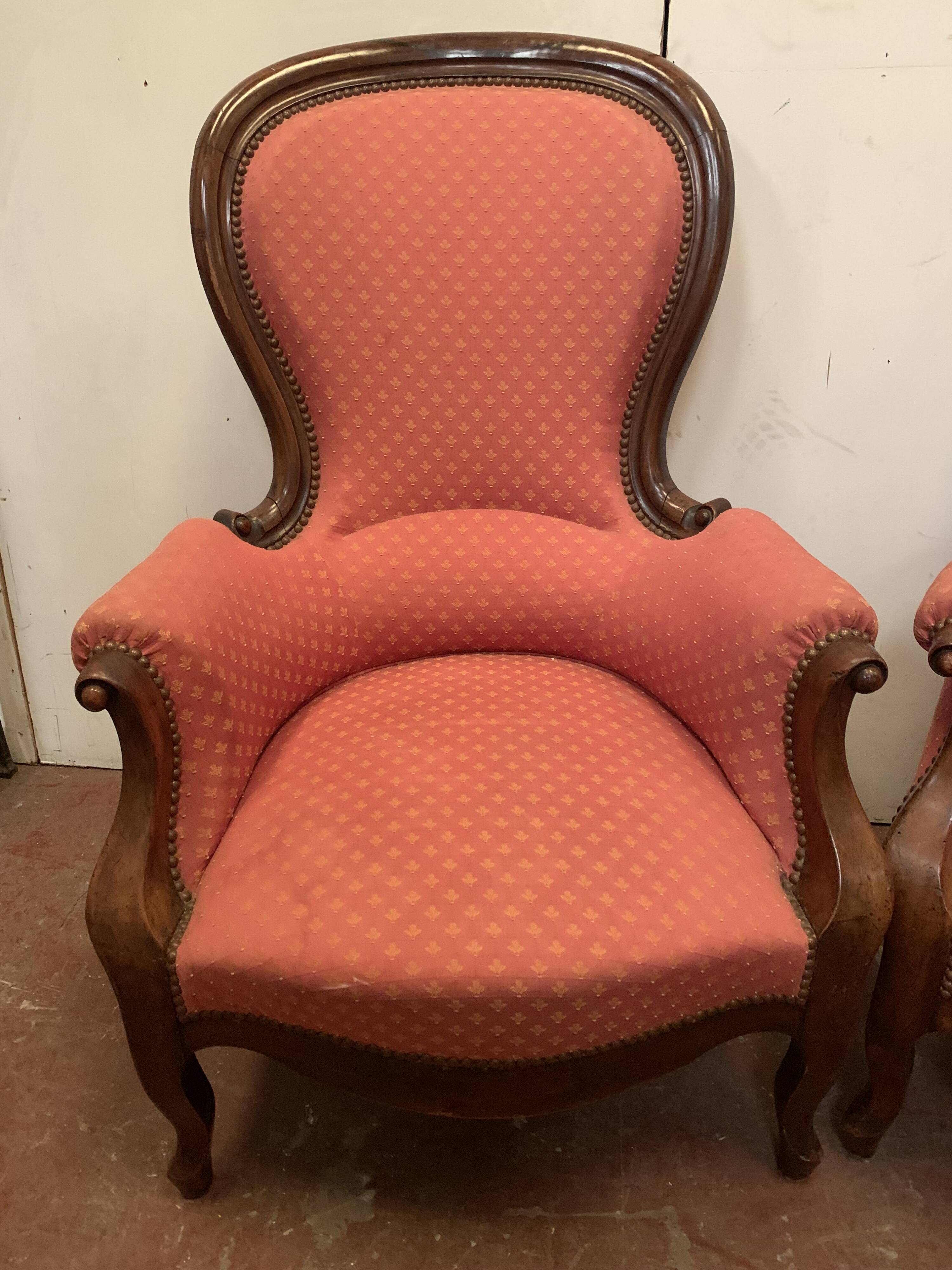 Paire de fauteuils Louis Philippe en acajou XIX siècle