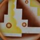Art deco ceramic dish with geometric decor