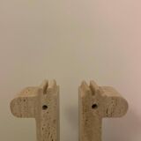 Travertine giraffe bookends, Fratelli Mannelli, Italy, 1970s