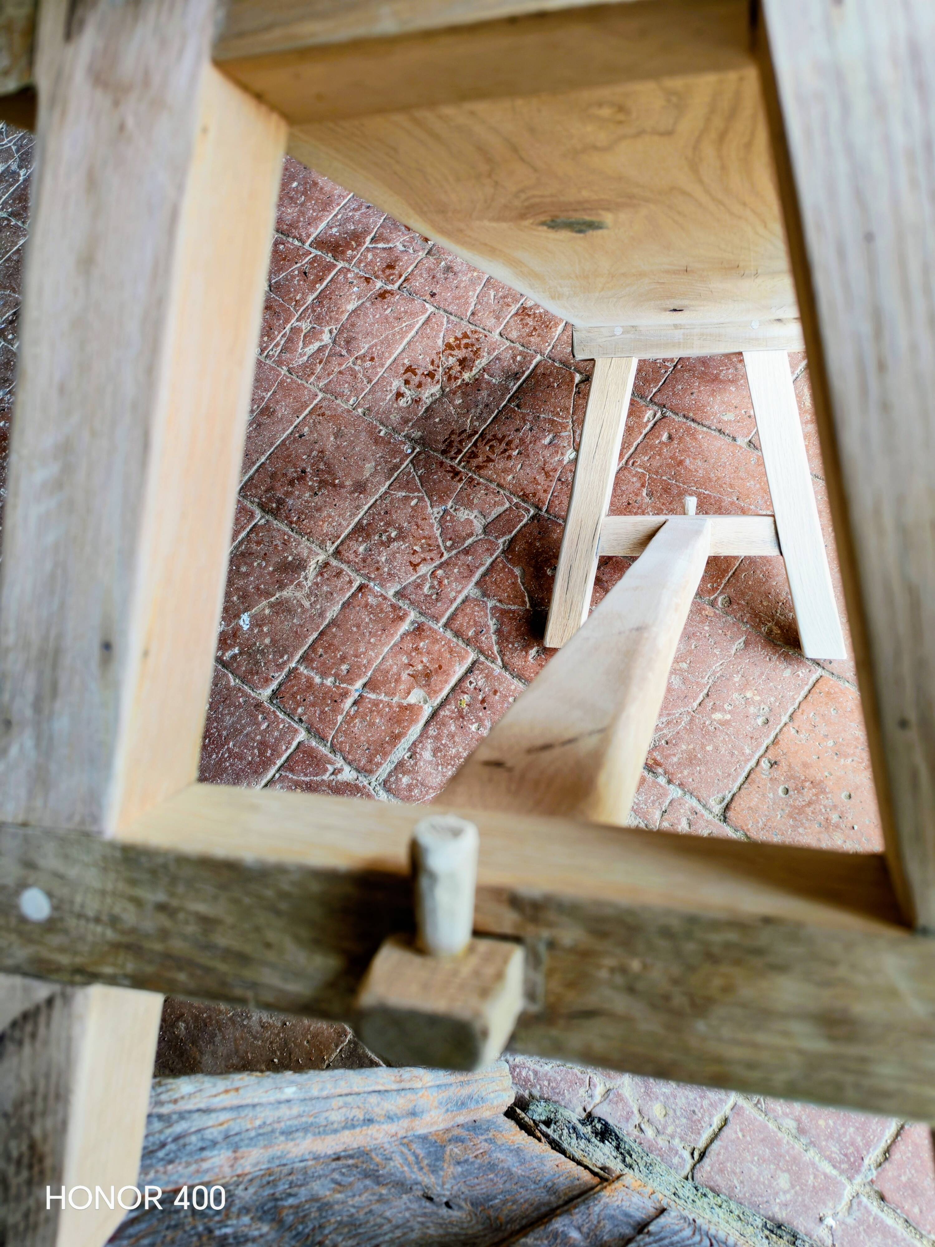 Banc en chêne massif, Rustique,Brut.