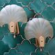 Pair of shell wall sconces – frosted glass, Art Deco style