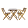 Vintage Solid Wood Folding Garden Furniture Set, Set of 3, 1970s