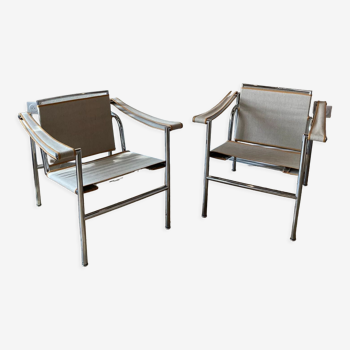 Paire de fauteuils "LC1", Le Corbusier, Charlotte Perriand, Pierre Jeanneret