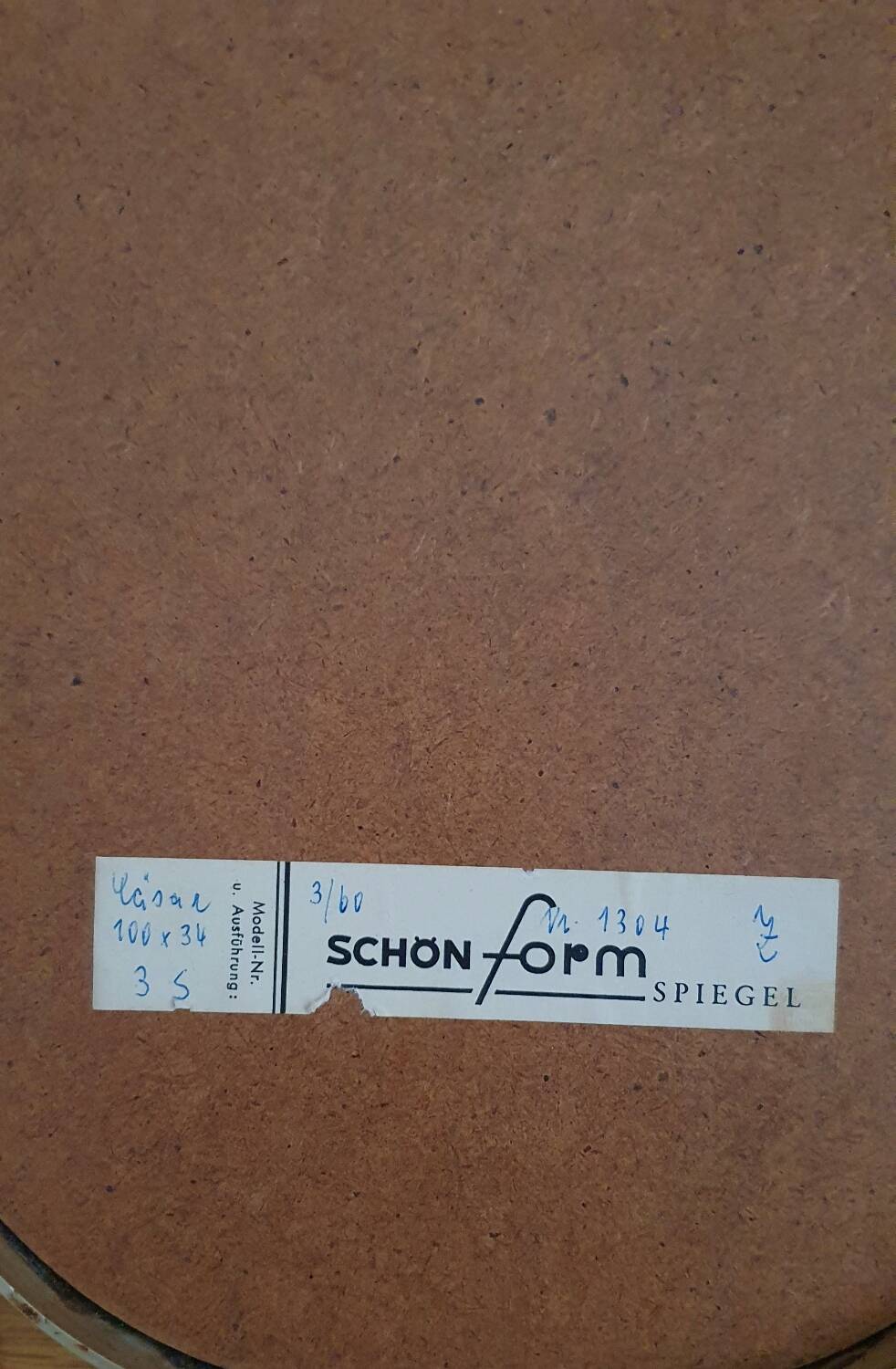 Schön vintage ovoid mirror - 1960s