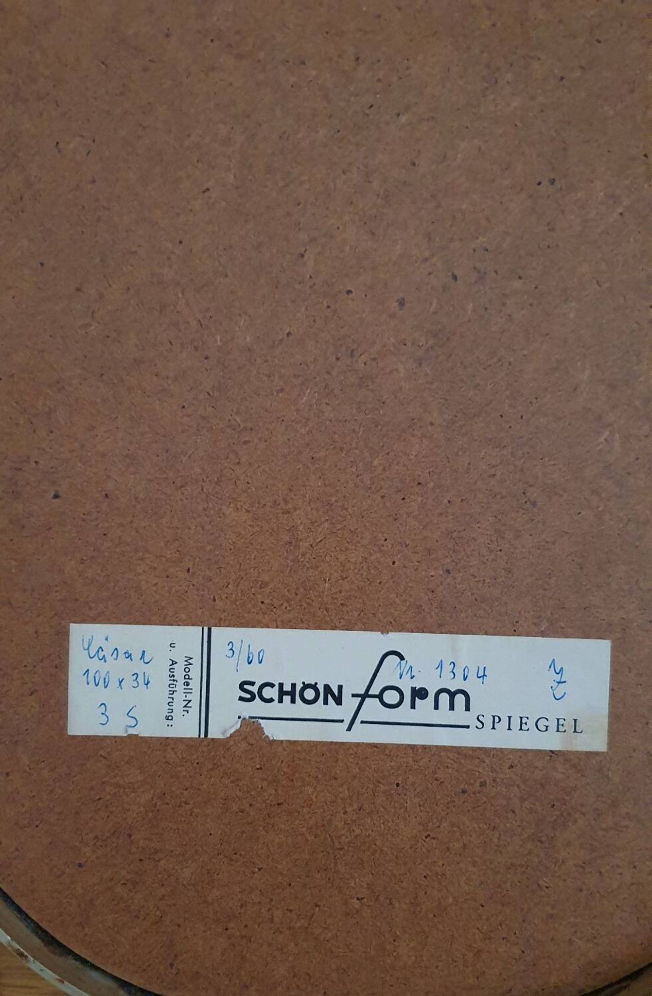 Miroir vintage ovoïde Schön - années 60