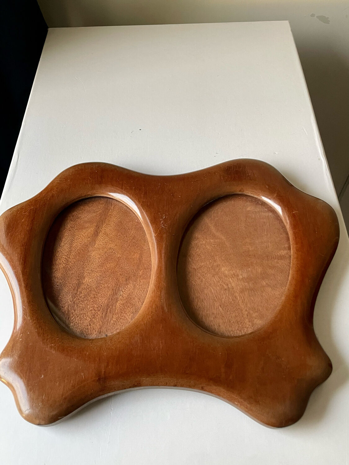 art nouveau  antique wooden double picture frame