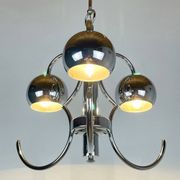 Vintage mid-century eye pendant lamp, Silver, Italy, 1970s