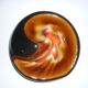Empty round pocket Ø 20 cm black, red and yellow Vallauris style