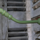 Green gooseneck courtyard wall lamp