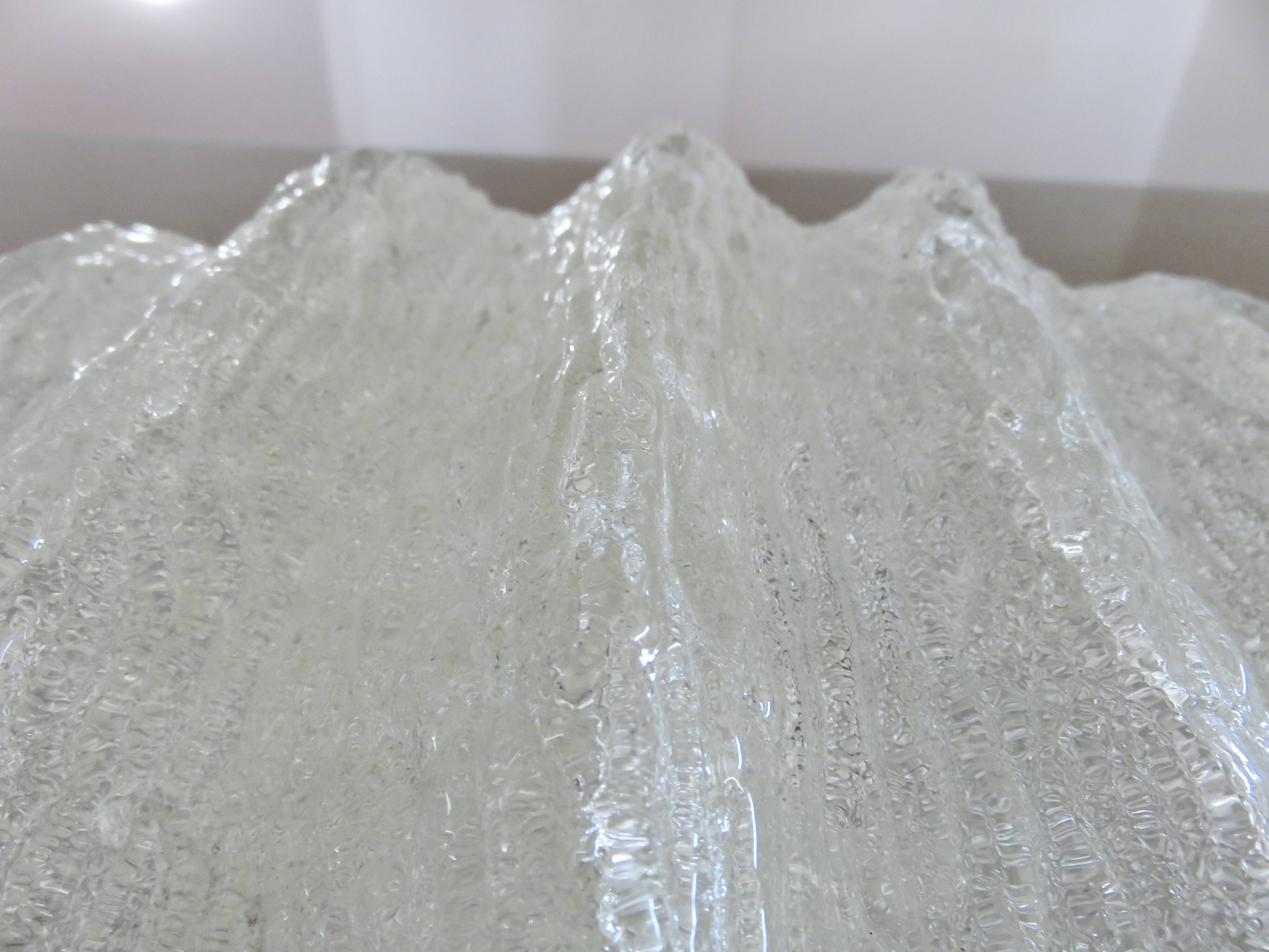 Austrian "ice glass" ceiling lamp by JT Kalmar 1970