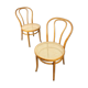 Vintage wide bentwood and cane chairs, set of 2