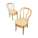 Vintage wide bentwood and cane chairs, set of 2