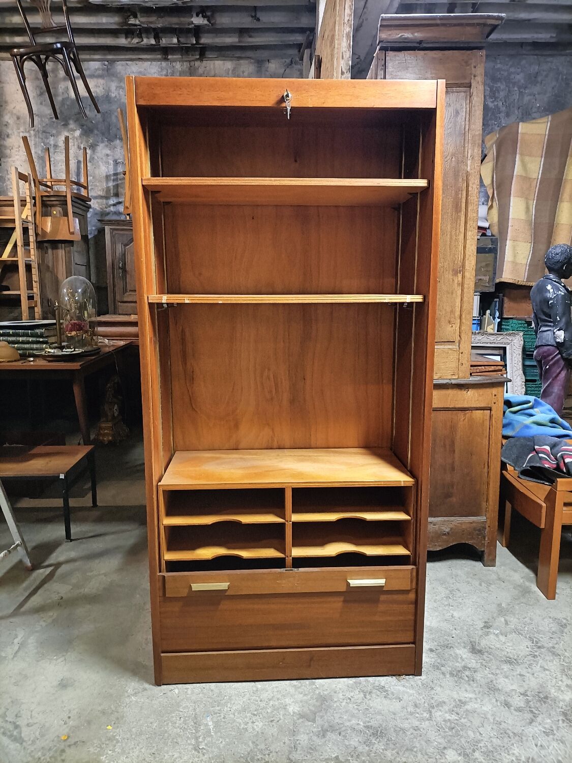 Scandinavian teak curtain cabinet