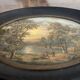 Miniature sur bois, paysage, romantique