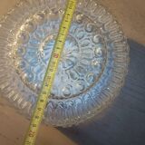 Plafonnier, applique vintage en verre moulé