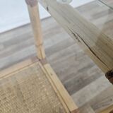 Wicker coffee table with glass top