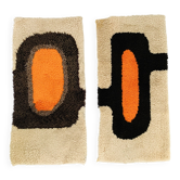 Paire de tapis, descentede de lit en laine de style scandinave, 1970