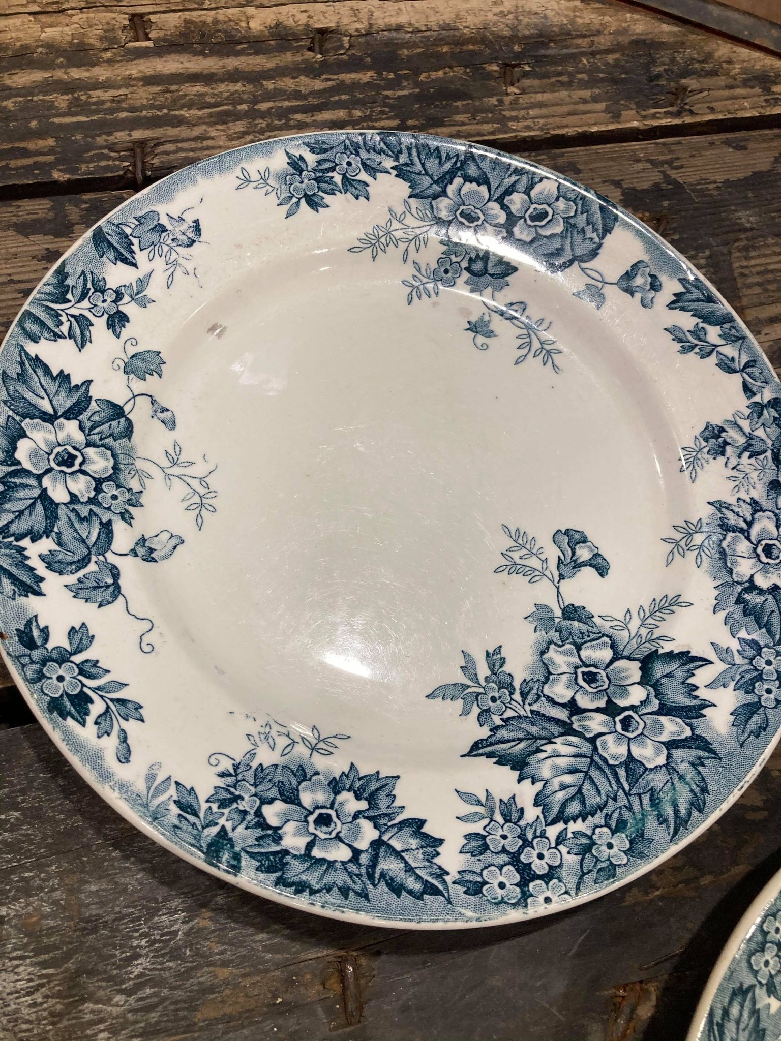 Lot of 6 plates in Terre de Fer Saint Amand - Marie-Louise model hamage