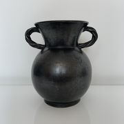 Vase with handles black yellow vintage