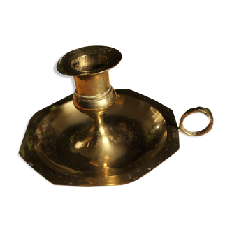 Cave rat brass candle holder octagonal base