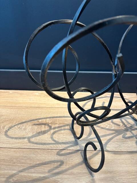 Vintage wrought iron magazine rack