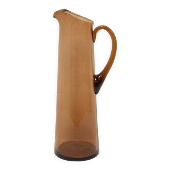 Art Czech glass pitcher, by Glasswork Novy Bor, 1950s