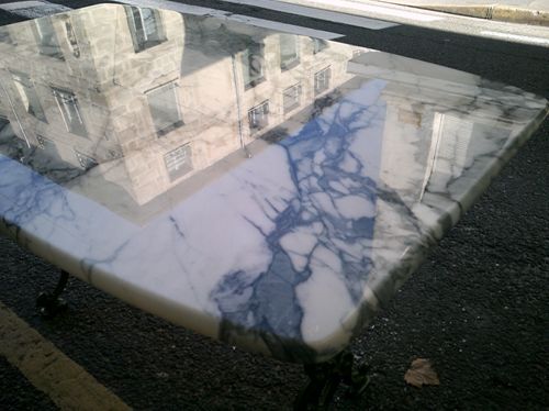 Marble and metal bistro table