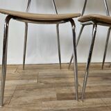 Set of four chairs in iron and skai 1970