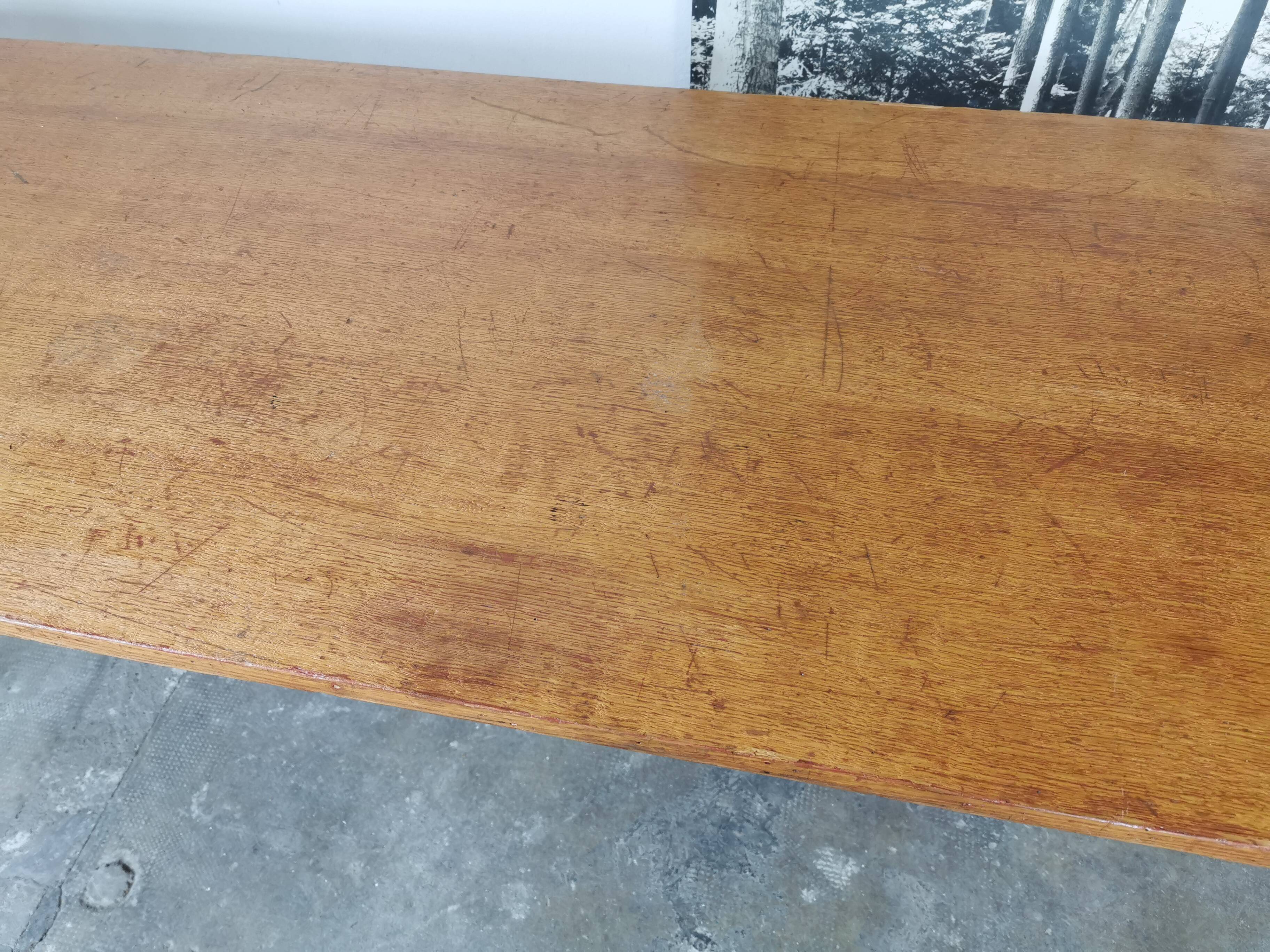 Refectory table Mullca metal and wood 1960