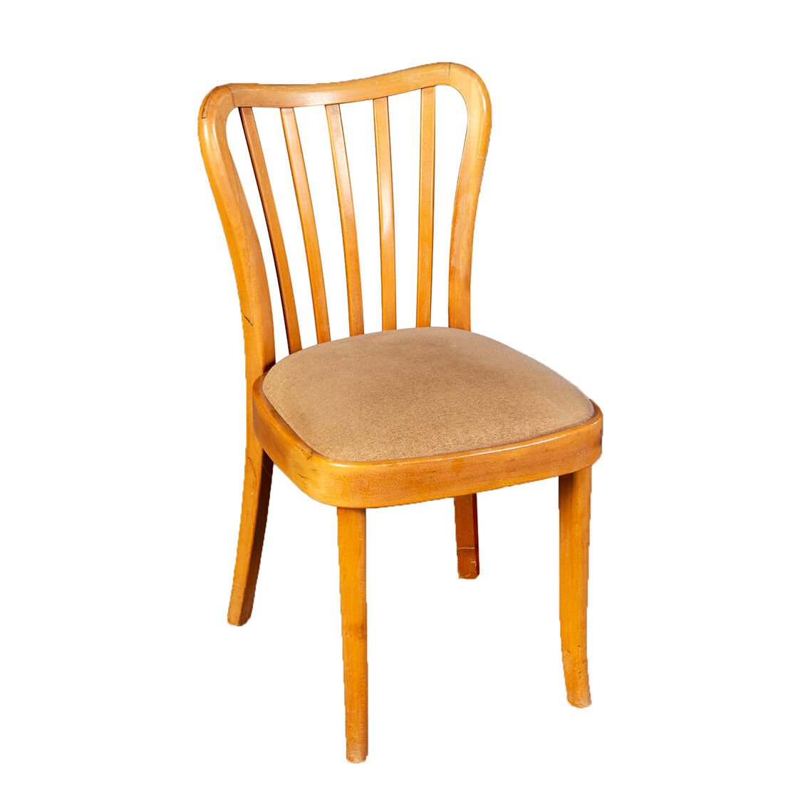 6 Upholstered wooden Mid century Dining Chairs