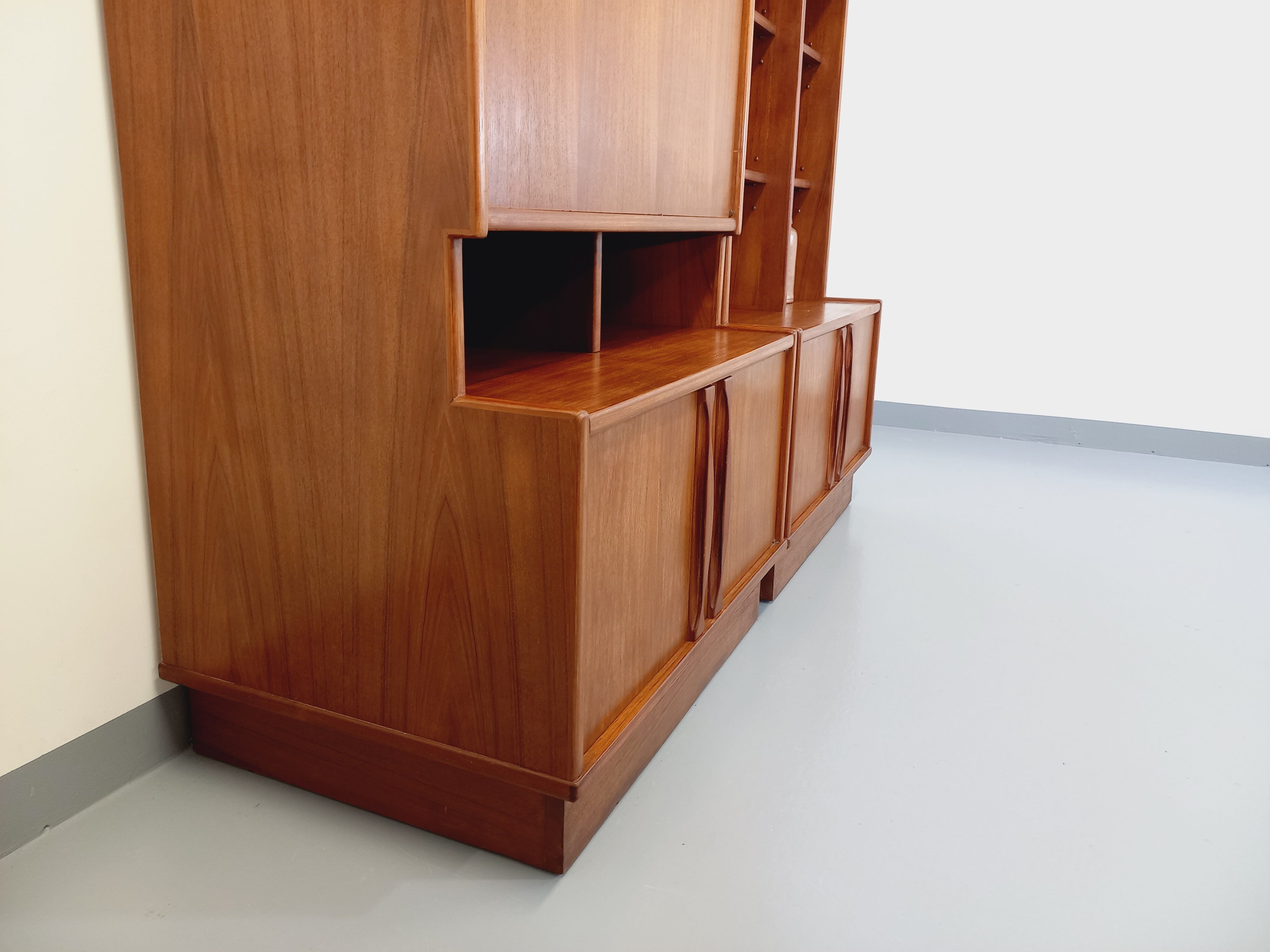 Vintage Scandinavian double bookcase in teak from the 60s