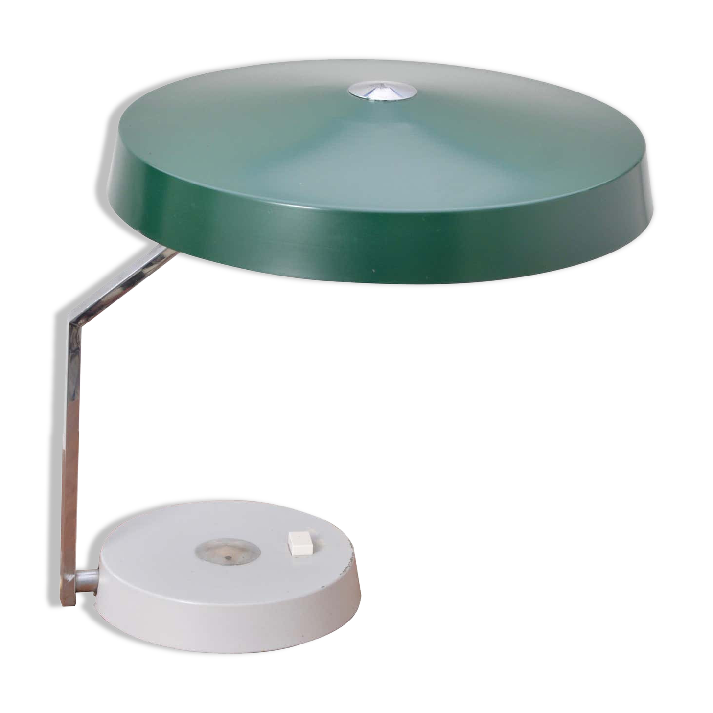 Mid-century German green vintage metal desk lamp with flexible lampshade
