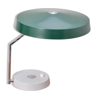 Lampe de bureau en métal vintage vert allemand du milieu du siècle avec abat-jour flexible