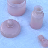 Two pink opaline bottles