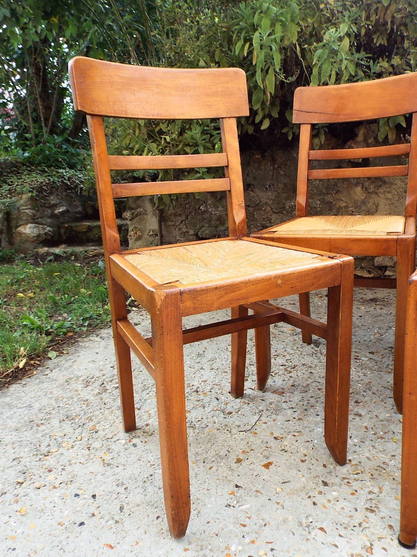 4 straw chairs