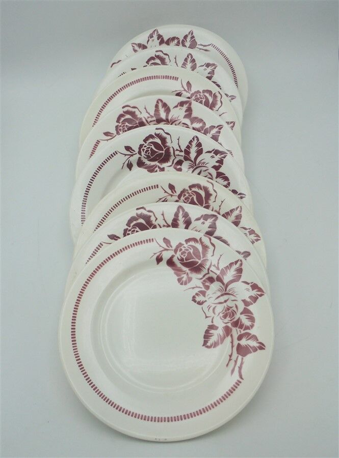 Service of 8 plates Digoin Sarreguemines