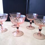 5 Vintage Luminarc Champagne Glasses Rosaline Model