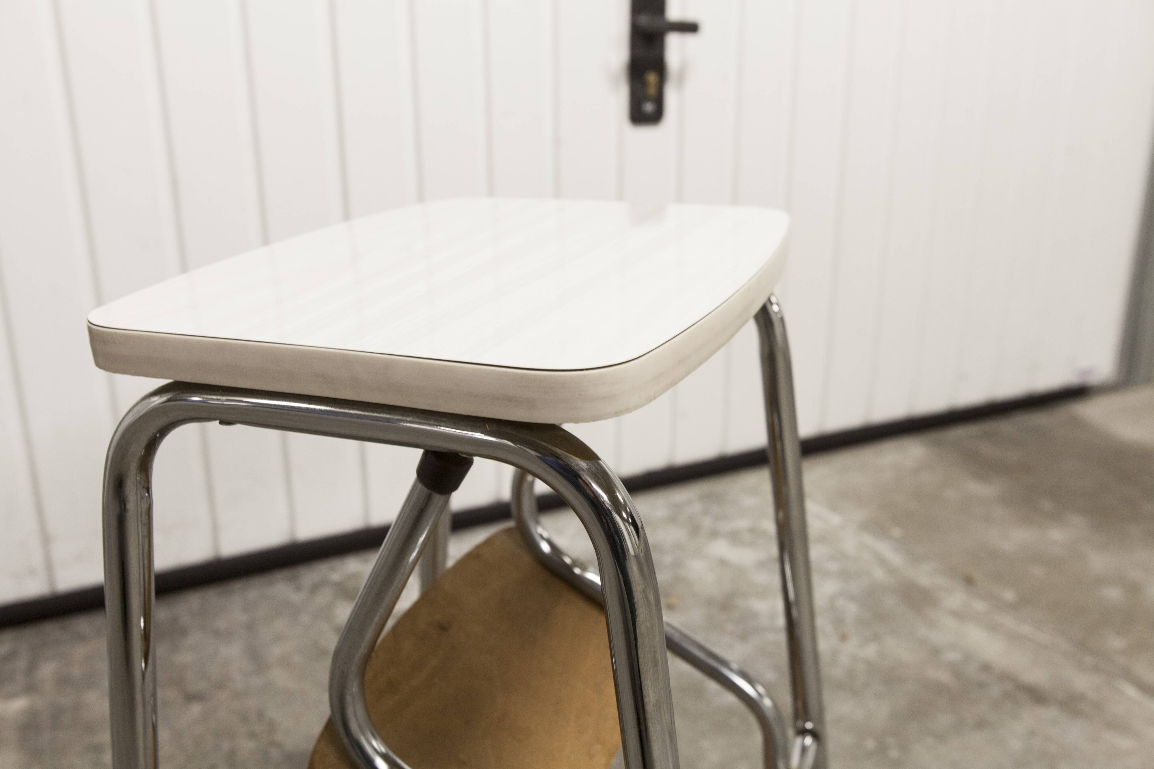 Stepladder stool 3 steps formica 1970