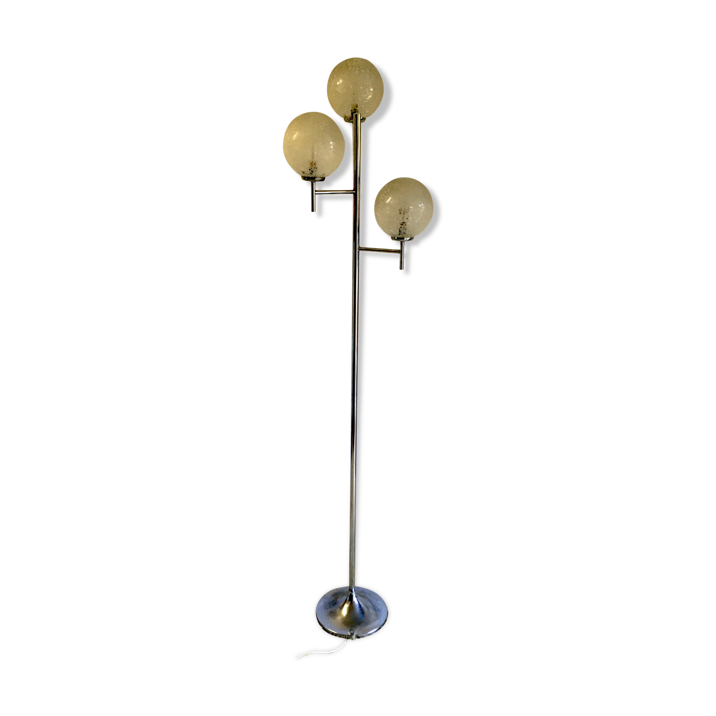 Chrome metal lamppost 3 tulip foot lights 70