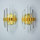 Pair of Venini Murano glass wall lights Italy 1970