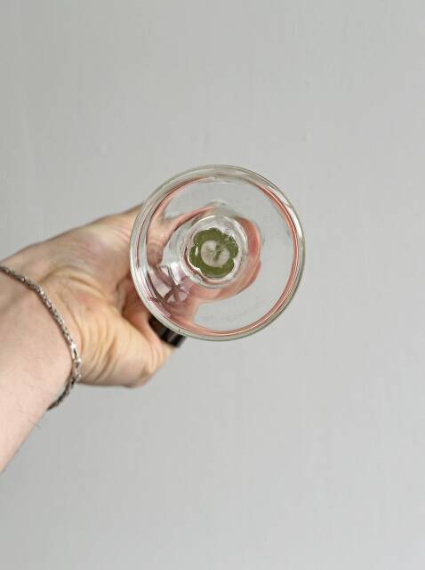 Two antique transparent blown glass soliflores.