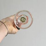 Two antique transparent blown glass soliflores.