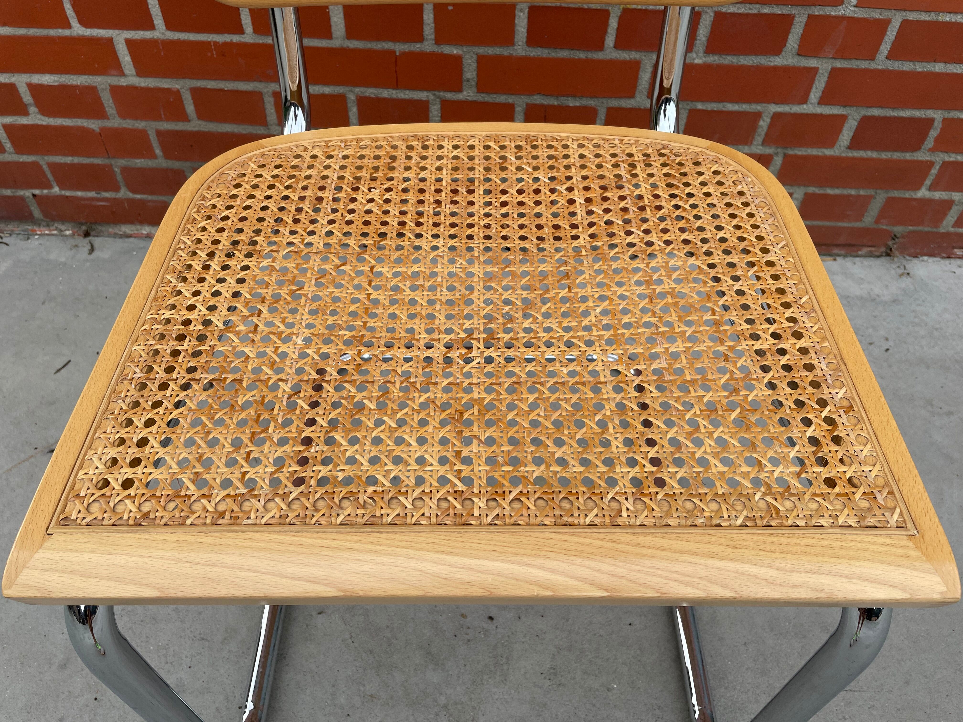 Chair Cesca model by Marcel Breuer with armrests B64