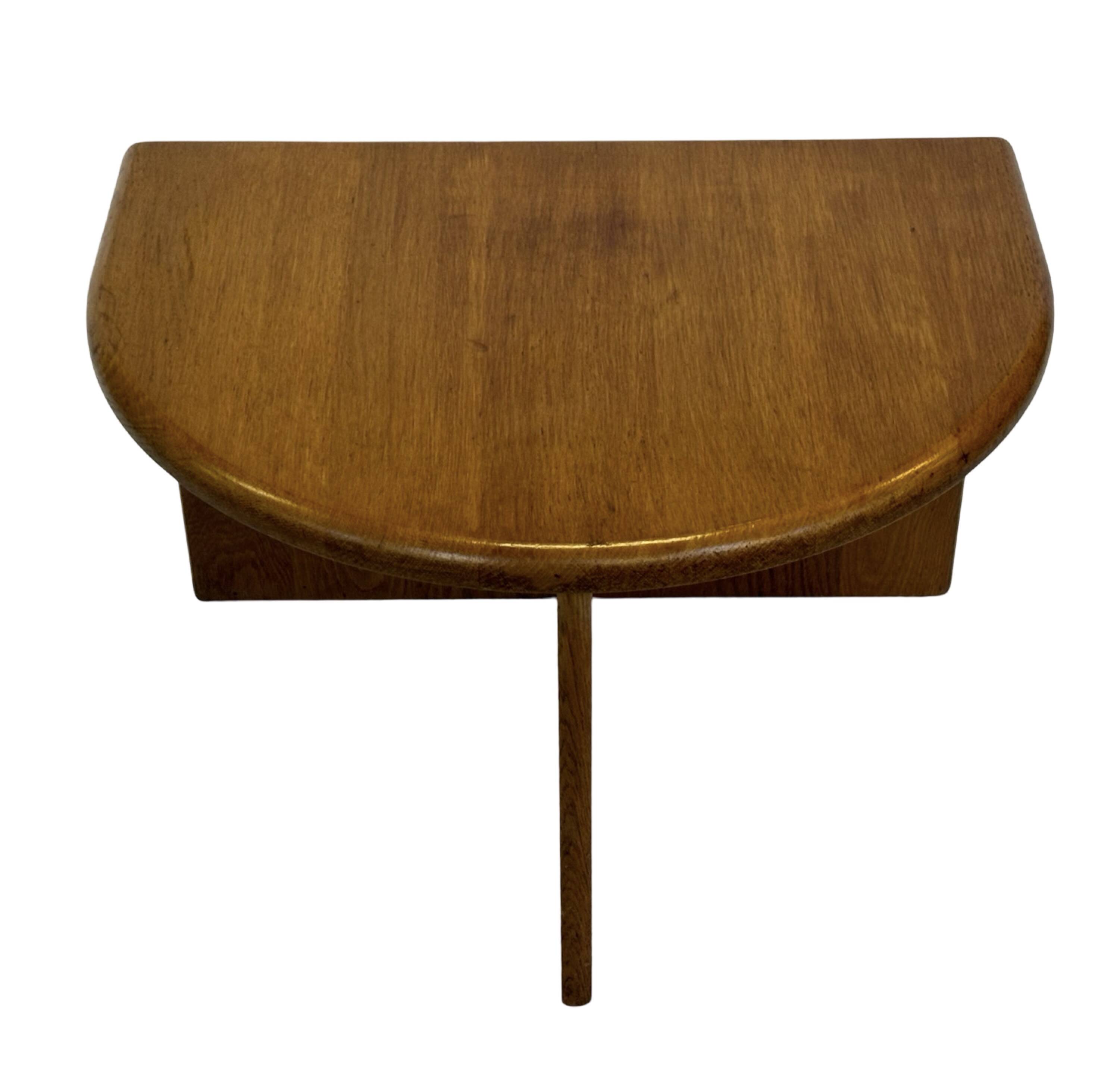 Vintage Side Table In Oak Minimalist 80's Design